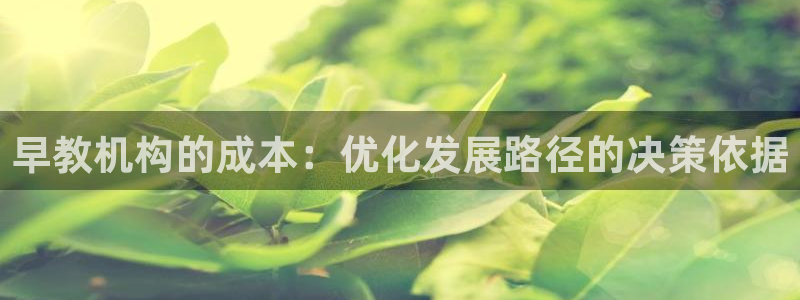 天顺娱乐暗职wx15 net：早教机构的成本：优化发展路径的决策依据