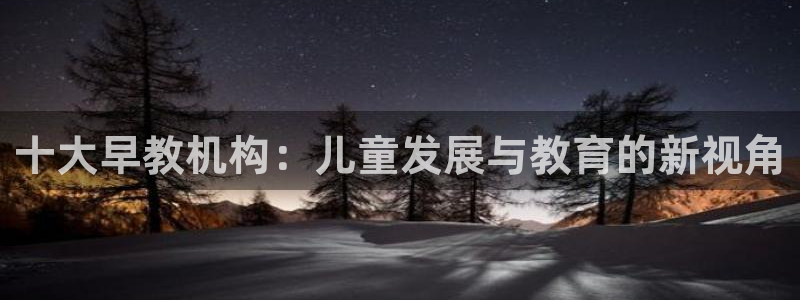 天顺娱乐宦3300：十大早教机构：儿童发展与教育的新视角